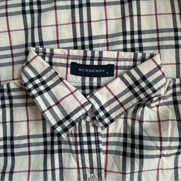 Kid Dress button down 6T Burberry short sleeves beige - Picture 2 of 3